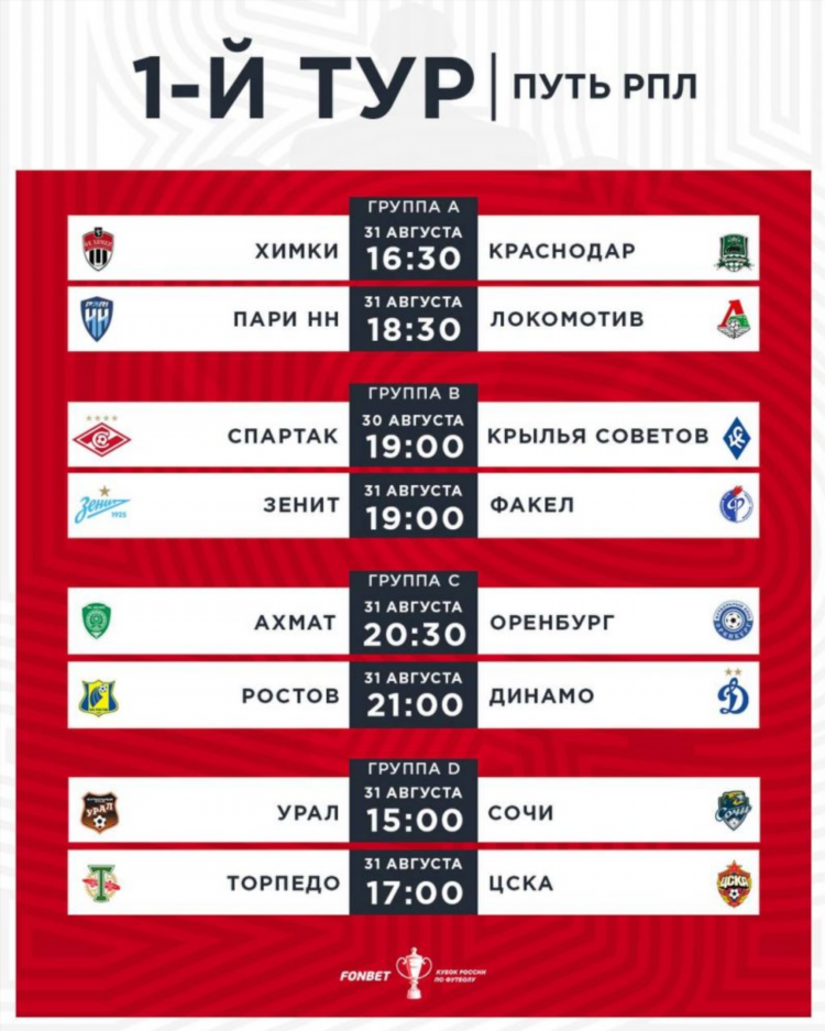 Игры спартака расписание